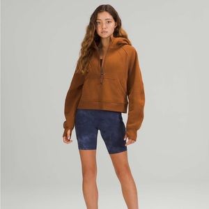 Oversized scuba crop in copper brown